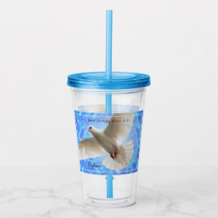 Akryltumbler Baptism Dove Take Away Mugg