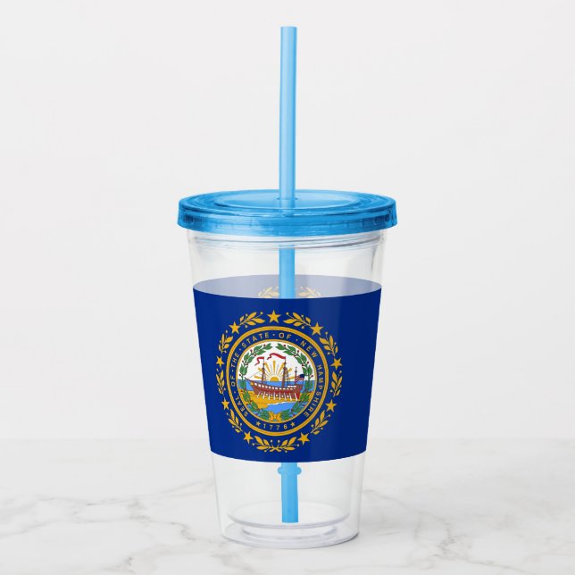 Akryltumbler med flagga av New Hampshire Take Away Mugg (Framsida)