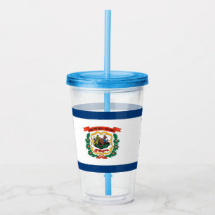 Akryltumbler med flagga av Väster Virginia Take Away Mugg