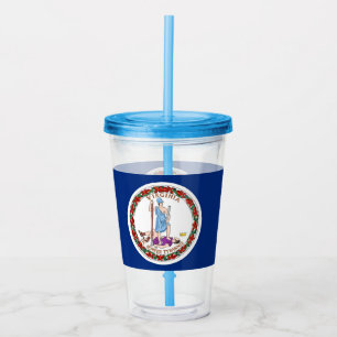 Akryltumbler med flagga av Virginia Take Away Mugg