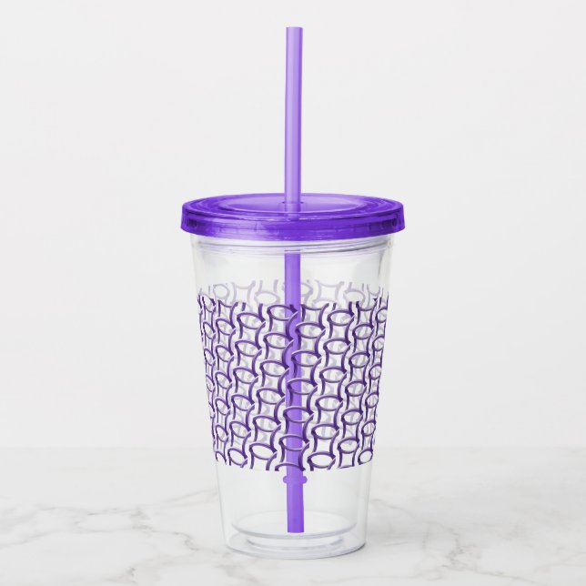Akryltumlare - Lila Ringar inlåst Take Away Mugg (Framsida)