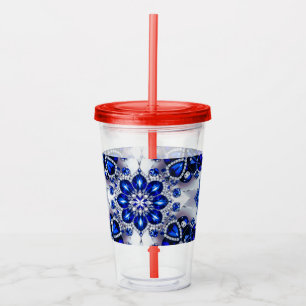 Akryltumlare med blå vit Färg Take Away Mugg