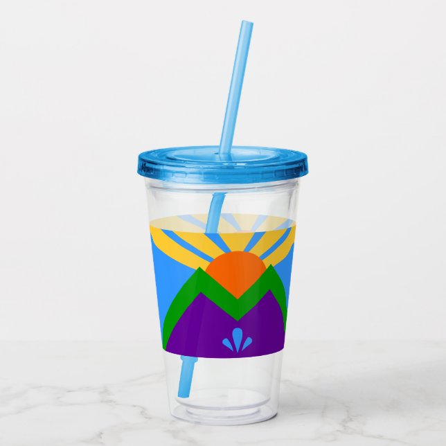 Akryltumlare med flagga av Manitou Vår Take Away Mugg (Baksida)