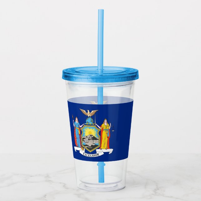 Akryltumlare med flagga av New York Take Away Mugg (Framsida)