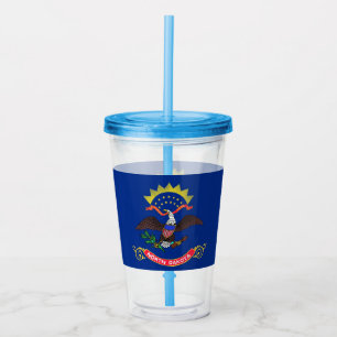 Akryltumlare med flagga av North Dakota Take Away Mugg