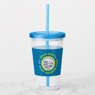 Akryltumlare med flagga av South Dakota Take Away Mugg