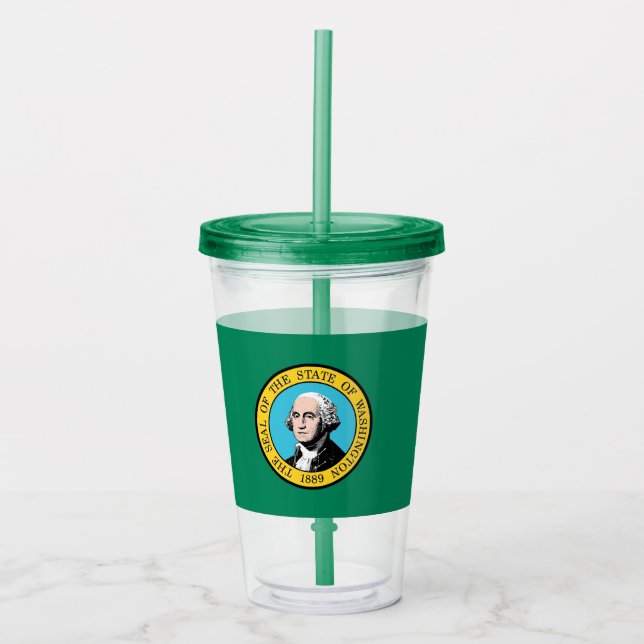 Akryltumlare med flagga i Washington Take Away Mugg (Framsida)