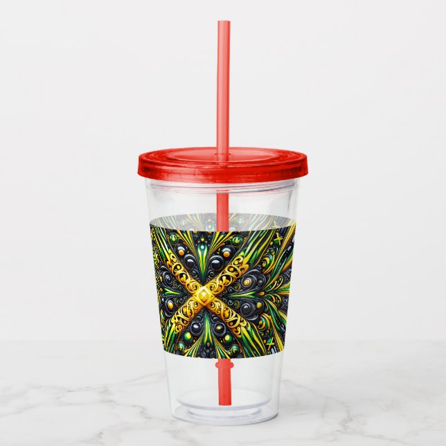 Akryltumlare med Jamaican Färg design Take Away Mugg (Framsida)