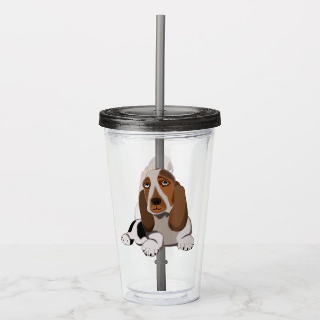 Akryltumlare med liten Hund Take Away Mugg (Framsida)