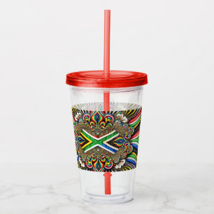 Akryltumlare med sydafrikansk Färg design Take Away Mugg