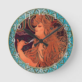 Akrylväggklocka Art nouveau Alphonse Mucha 9 Rund Klocka