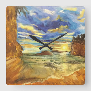 Akrylväggklocka Fyrkantig Klocka