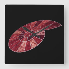 Akrylväggsklocka Ammonit Fyrkantig Klocka