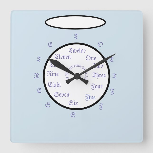 Akrylväggsklocka/mikropolimdesign Fyrkantig Klocka (Framsida)