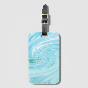 Akrylvitryl av Beachy Blue Abstrakt Bagagebricka