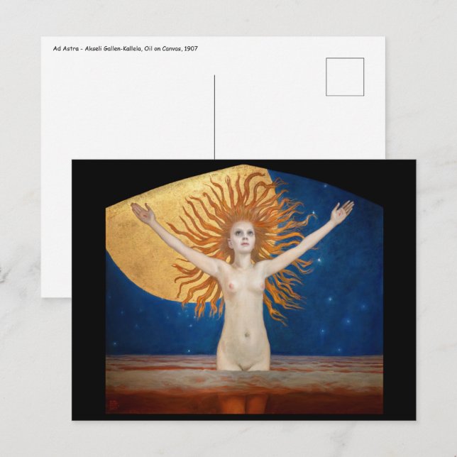 Akseli Gallen-Kallela - Ad Astra Vykort (Fram/baksida)