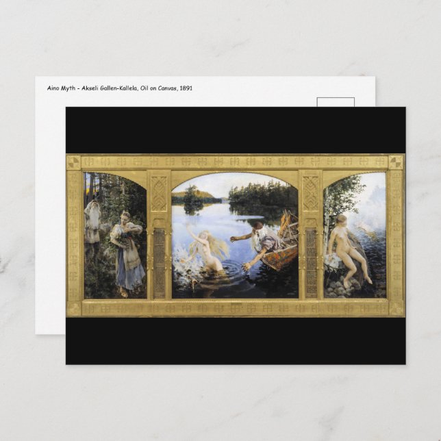 Akseli Gallen-Kallela - Aino-mytologi Vykort (Fram/baksida)