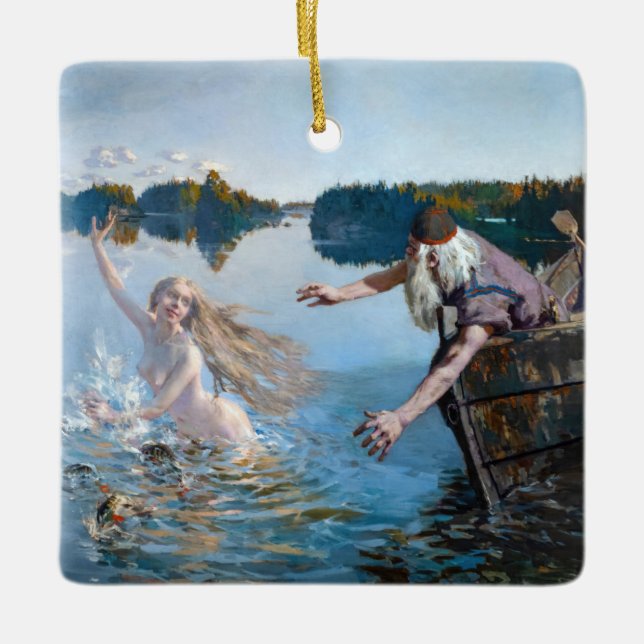 Akseli Gallen-Kallela - Aino Triptych Julgransprydnad Keramik (Framsida)