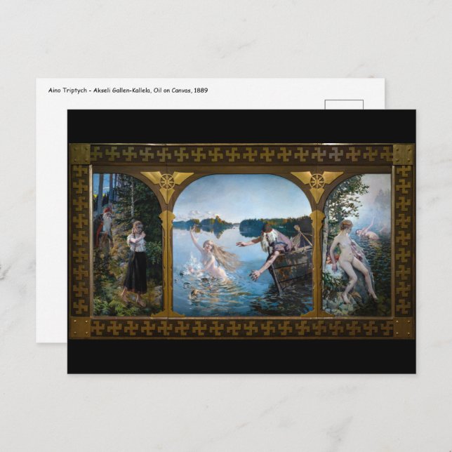 Akseli Gallen-Kallela - Aino Triptych Vykort (Fram/baksida)