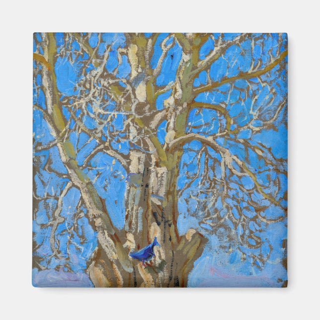 Akseli Gallen-Kallela - Crack Willow och Blue Bird Magnet (Framsidan)