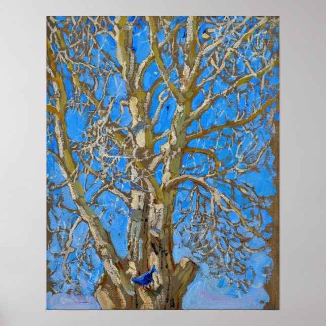 Akseli Gallen-Kallela - Crack Willow och Blue Bird Poster (Framsidan)