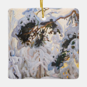 Akseli Gallen-Kallela - Forest in Winter Julgransprydnad Keramik
