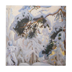 Akseli Gallen-Kallela - Forest in Winter Kakelplatta
