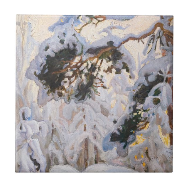 Akseli Gallen-Kallela - Forest in Winter Kakelplatta (Framsidan)
