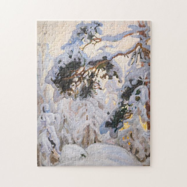 Akseli Gallen-Kallela - Forest in Winter Pussel (Vertikal)