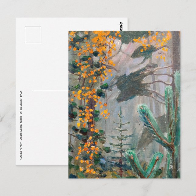 Akseli Gallen-Kallela - Höstskogen Vykort (Fram/baksida)