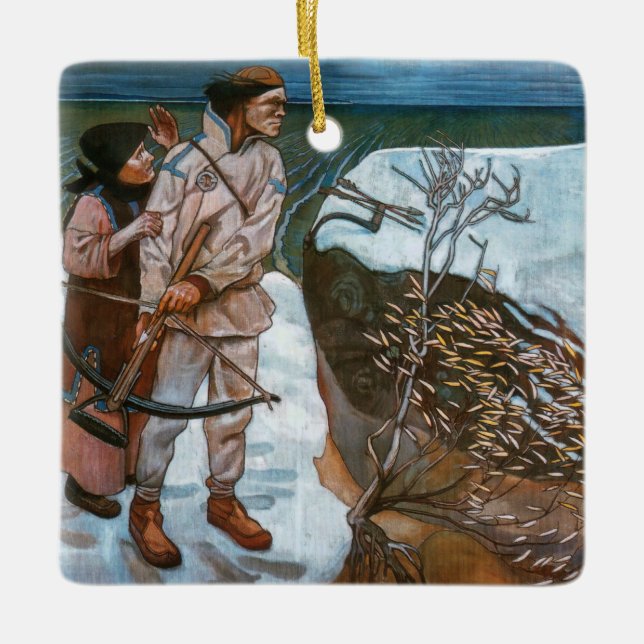 Akseli Gallen-Kallela - Joukahainens hämnd Julgransprydnad Keramik (Framsida)