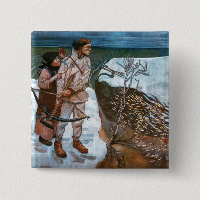 Akseli Gallen-Kallela - Joukahainens hämnd Knapp (Framsida)