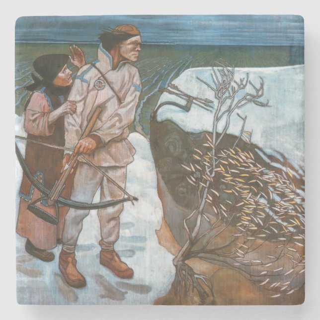 Akseli Gallen-Kallela - Joukahainens hämnd Stenunderlägg (Framsidan)