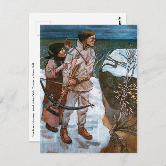 Akseli Gallen-Kallela - Joukahainens hämnd Vykort (Fram/baksida)