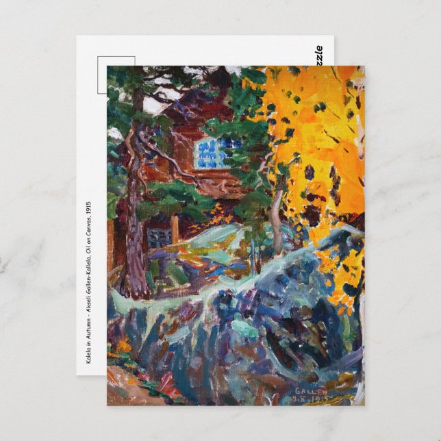 Akseli Gallen-Kallela - Kalela hösten Vykort (Fram/baksida)