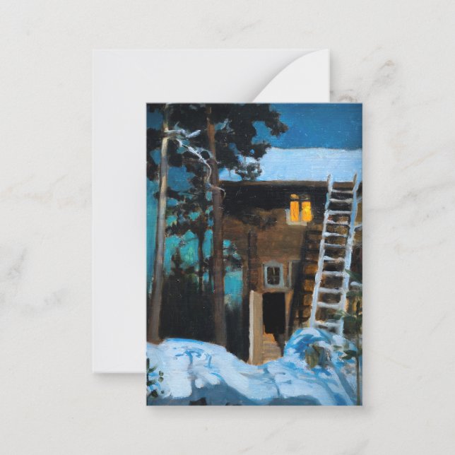 Akseli Gallen-Kallela - Kalela på en vinter Anteckningskort (Framsida)