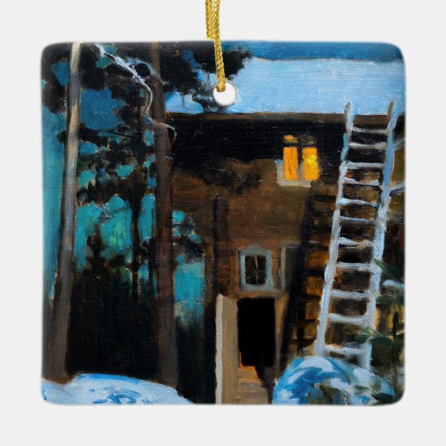 Akseli Gallen-Kallela - Kalela på en vinter Julgransprydnad Keramik (Framsida)