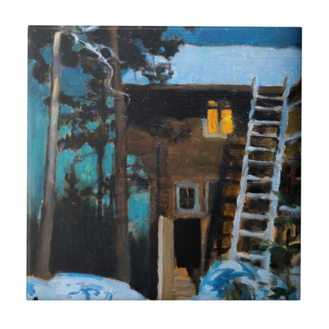 Akseli Gallen-Kallela - Kalela på en vinter Kakelplatta (Framsidan)