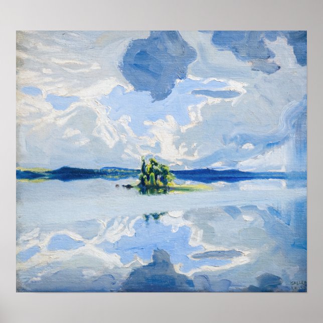 Akseli Gallen-Kallela - moln ovanför Sjö Poster (Framsidan)