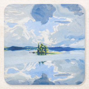 Akseli Gallen-Kallela - moln ovanför Sjö Underlägg Papper Kvadrat
