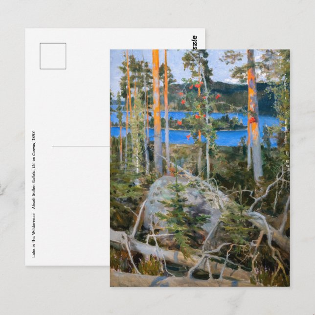 Akseli Gallen-Kallela - Sjö i vildmarken Vykort (Fram/baksida)