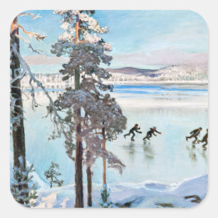 Akseli Gallen-Kallela - Skaterna nära Kalela Shore Fyrkantigt Klistermärke