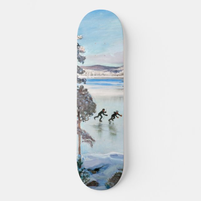 Akseli Gallen-Kallela - Skaterna nära Kalela Shore Mini Skateboard Bräda 18,5 Cm (Framsida)
