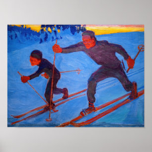 Akseli Gallen-Kallela - skidåkare Poster