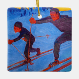 Akseli Gallen-Kallela - Skiers Julgransprydnad Keramik