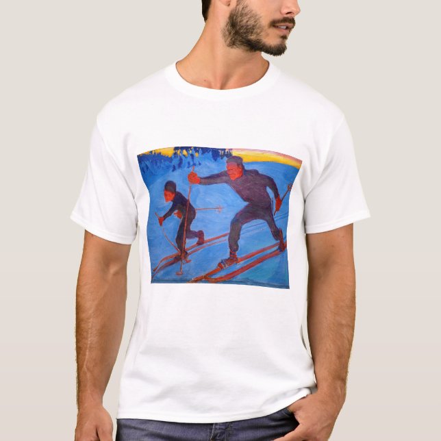Akseli Gallen-Kallela - Skiers T Shirt (Framsida)