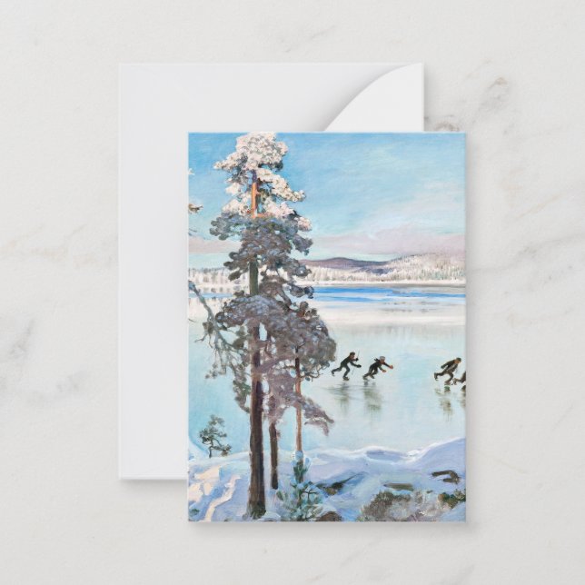 Akseli Gallen-Kallela - Skridskoåkare nära Kalela- Anteckningskort (Framsida)