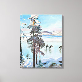Akseli Gallen-Kallela - Skridskoåkare nära Kalela- Canvastryck
