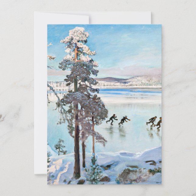 Akseli Gallen-Kallela - Skridskoåkare nära Kalela- Tack Kort (Framsida)