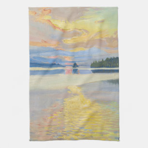 Akseli Gallen-Kallela - Sunset over Sjö Ruovesi Kökshandduk